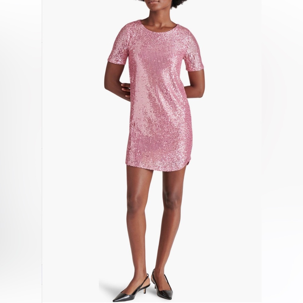 Steve Madden Pink Sequin Tunic Mini Dress
